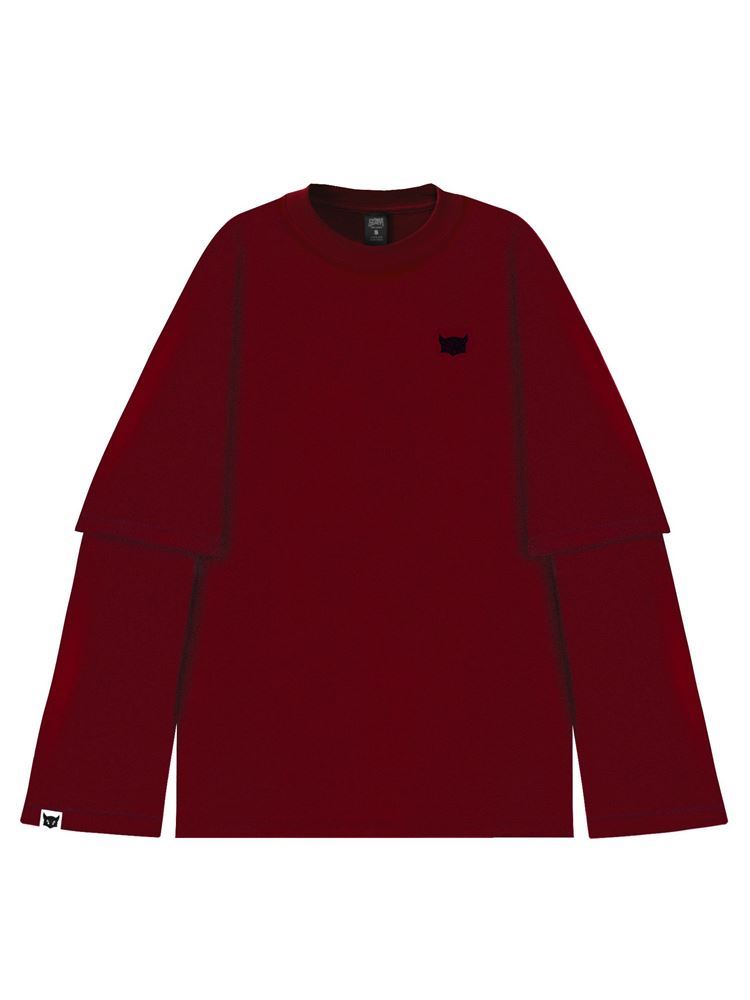 БАЗОВЫЙ ЛОНГСЛИВ БОРДОВЫЙ - РАЗМЕР S - фото 15632