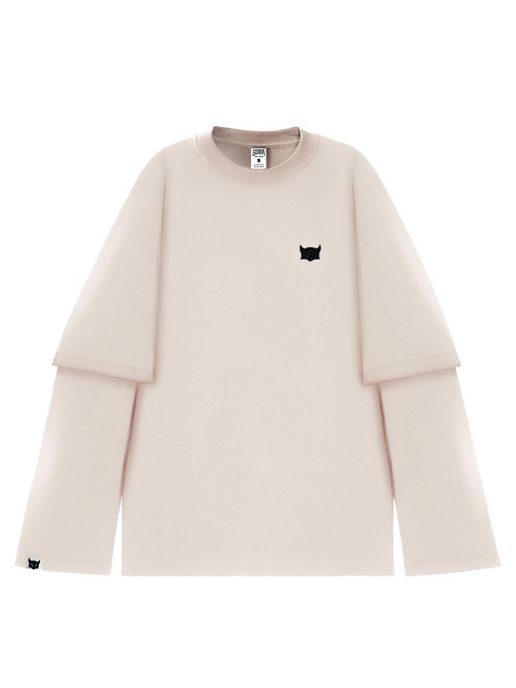 БАЗОВЫЙ ЛОНГСЛИВ БЕЖЕВЫЙ  - РАЗМЕР S - фото 15712