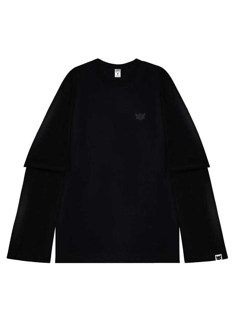 БАЗОВЫЙ ЛОНГСЛИВ ЧЁРНЫЙ - РАЗМЕР М - фото 15752