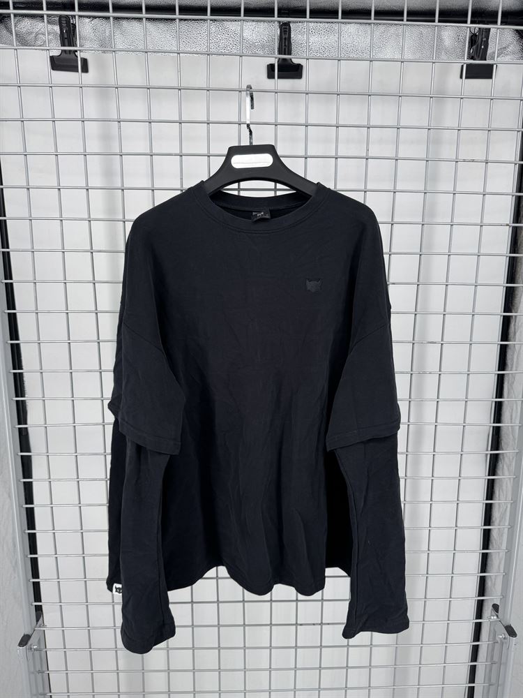 БАЗОВЫЙ ЛОНГСЛИВ ЧЁРНЫЙ - РАЗМЕР М - фото 15756