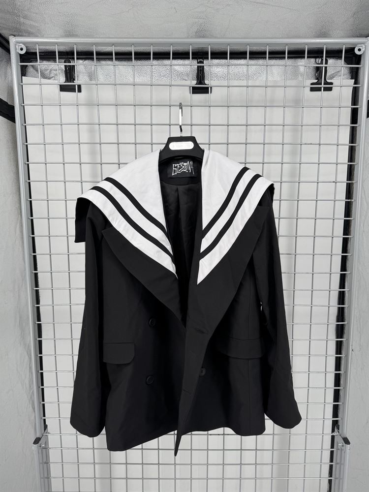 ЖАКЕТ МАТРОСКА С ЧЕРНЫМ ПОДКЛАДОМ  - РАЗМЕР S - фото 15767