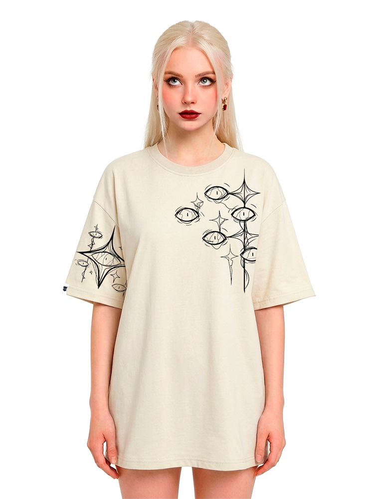 ФУТБОЛКА "ГЛАЗКИ" ЭКРЮ - фото 16458