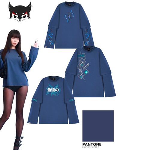 Лонгслив БЕЗДНА цвета Глубокий океан Pantone 8781 C