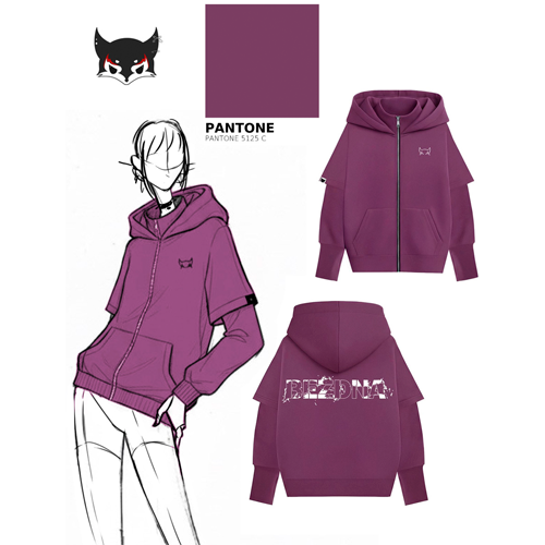 Худи БЕЗДНА цвета Магическая слива Pantone 5125 C