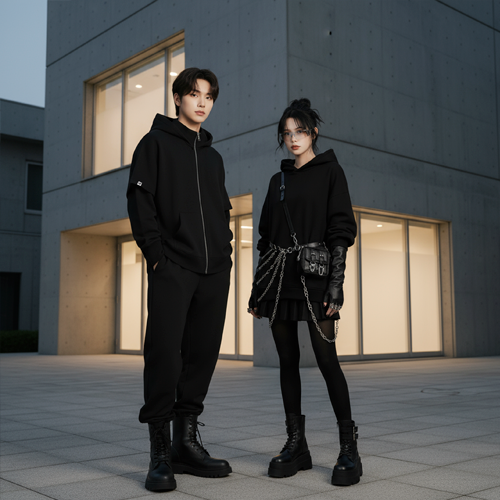 Пара держится за цепочку, символизирующую связь и силу формы