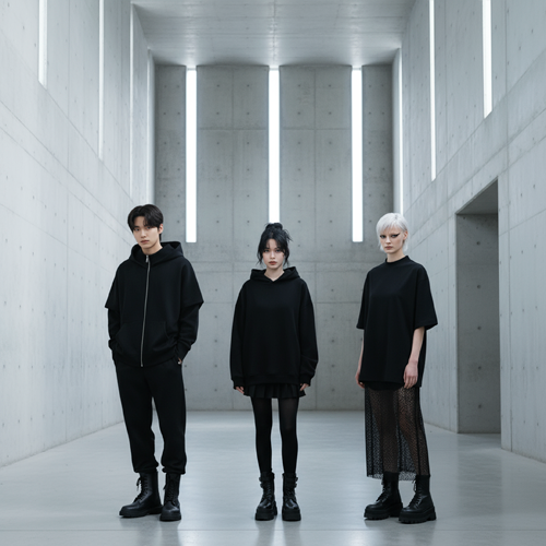 Контраст объёмов: oversize худи БЕЗДNА, структурные джоггеры и массивные ботинки