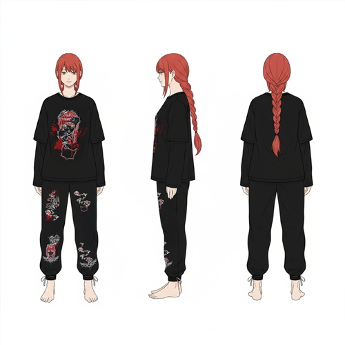 черная одежда БЕЗДNА с аниме-принтом на фоне манги и неонового света