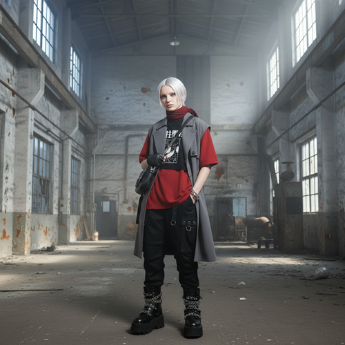 Алая футболка БЕЗДNА в черном образе